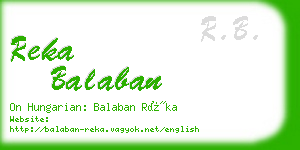 reka balaban business card